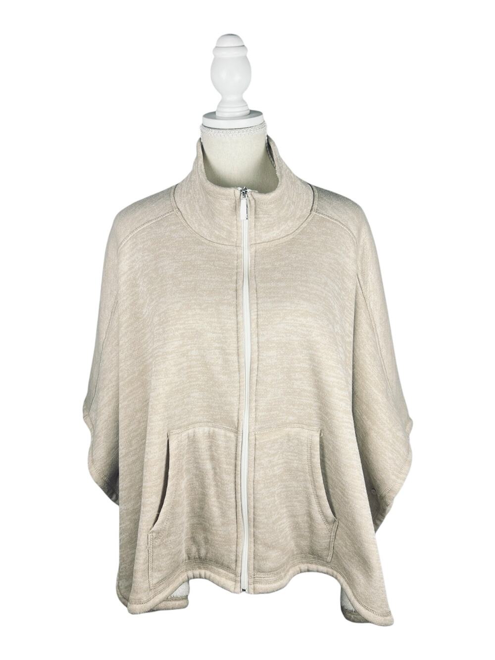 Calvin Klein Performance Fleece Poncho Zip Cape Wrap One Size